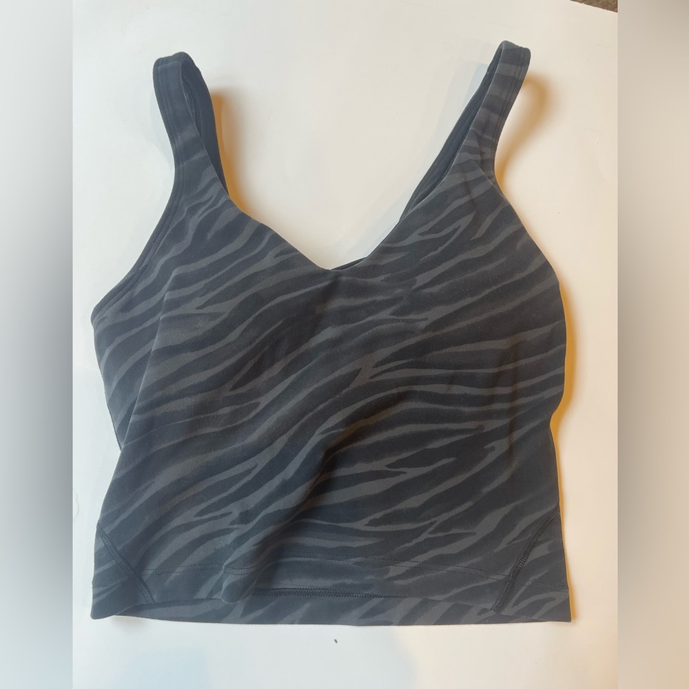lululemon athletica Black and Gray Zebra Print Tank Top